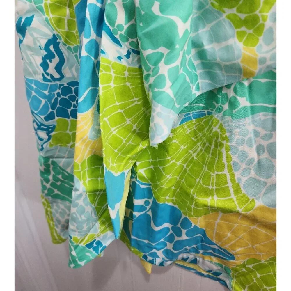 LILLY PULITZER Crystal Beaded Strapless‎ Faux Wrap Pleated Dress Lagoon Green 2 - Picture 5 of 13